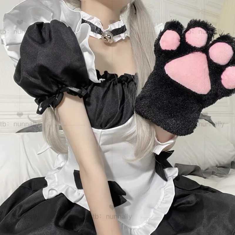 Role playing Cat Cl Gs Update Large Size Women Winter Plush Warm Halloween Christmas Party Role playing Full Finger Gloves W241026