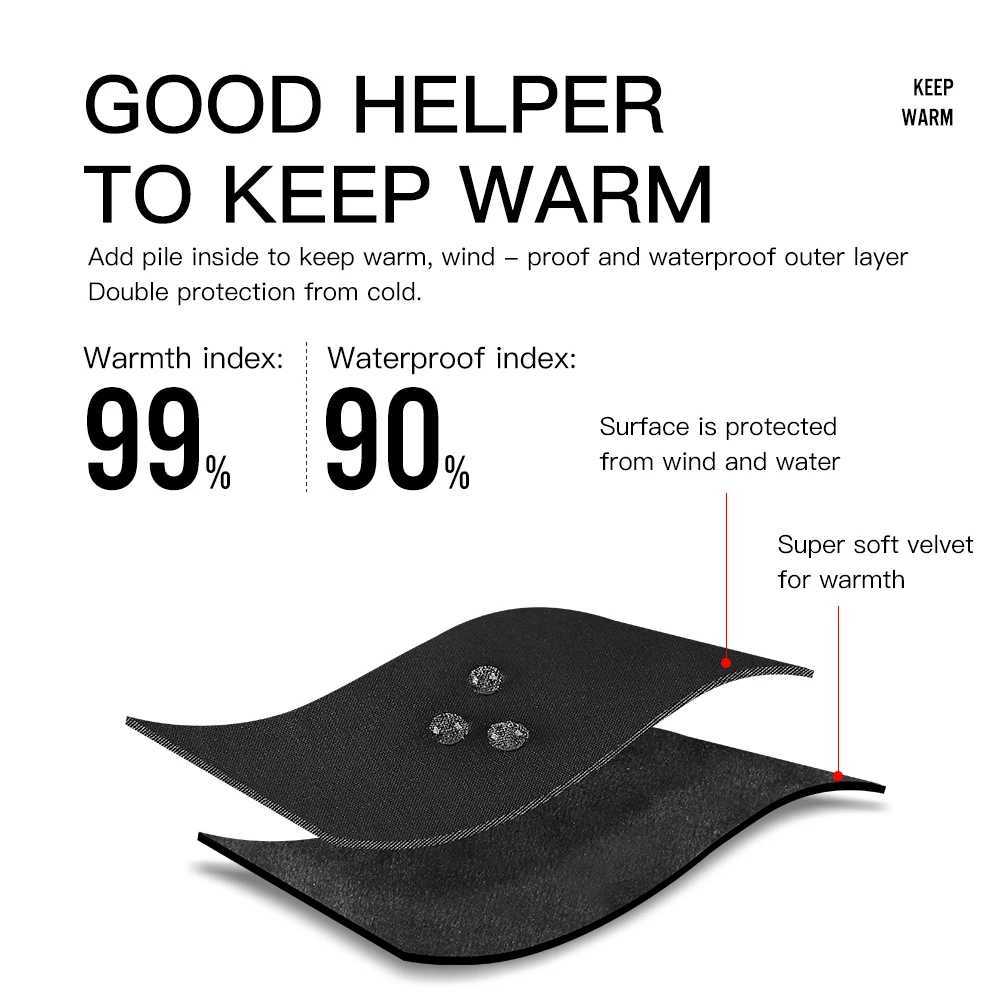 1 pair of winter Gs mens touch screen non slip neutral waterproof windproof warm bike cold Gs fashionable zipper sports G W241026
