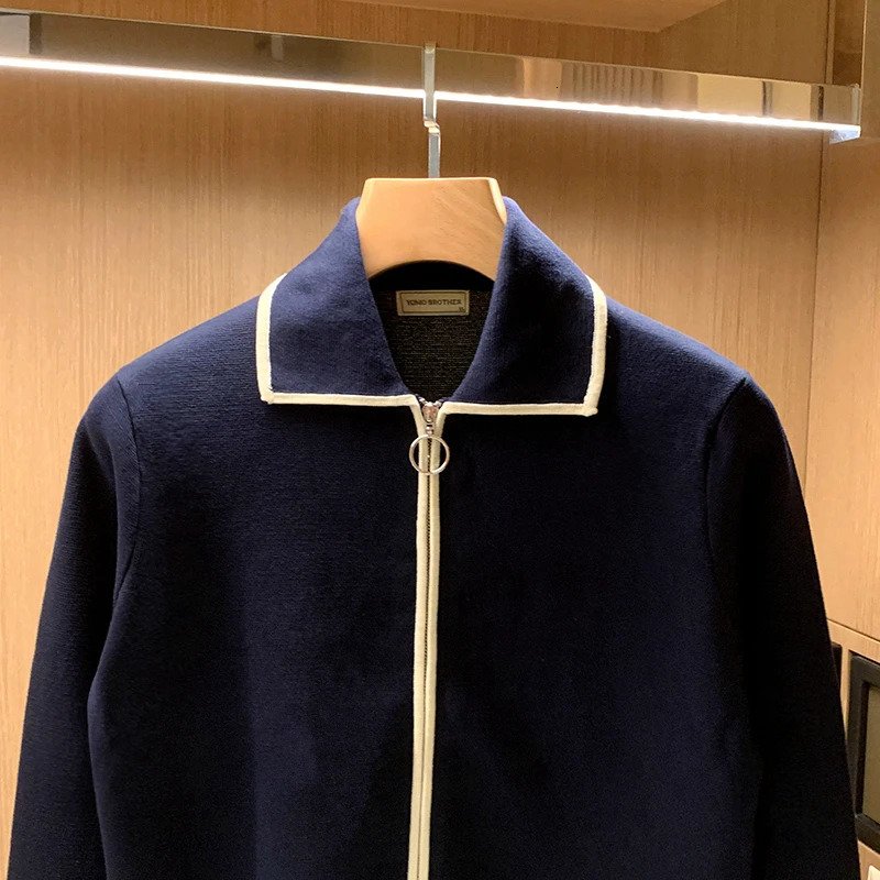 Top Grade Autum Winter Fashion Knitwear Japanese Street Mens Cardigan knitted Sweater Casual Coats Men Clothing B68 241024