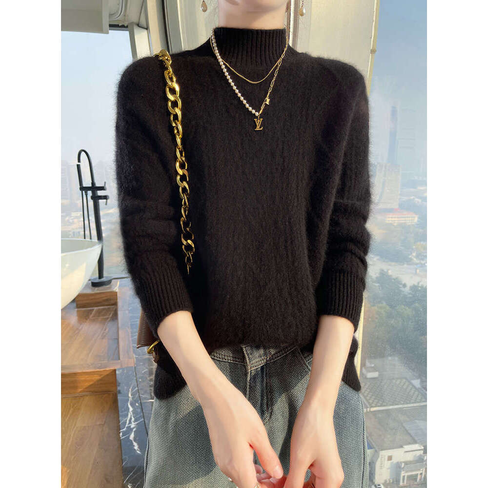 Aliselect Women Sweater Winter Spring 100% Merino Wool Mock Neck Thick Warm Pullover Twist Wer Long Sleeve Cashmere Knitwear