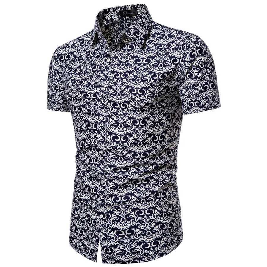 Summer new mens casual beach shorts Slve printed shirt W241026