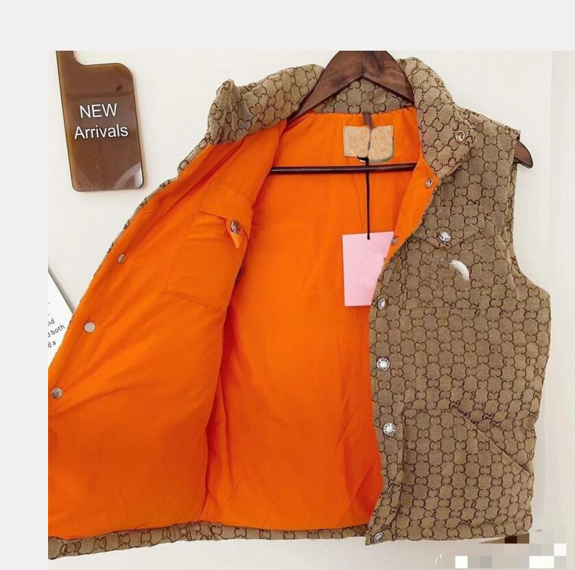 Designer Puffer Vest Mens Jacquard Waistcoat Winter Down Vests Unisex Couple Bodywarmer Womens Jacket Sleeveless Outdoor Warm Thick Outwear Clothing Gilet