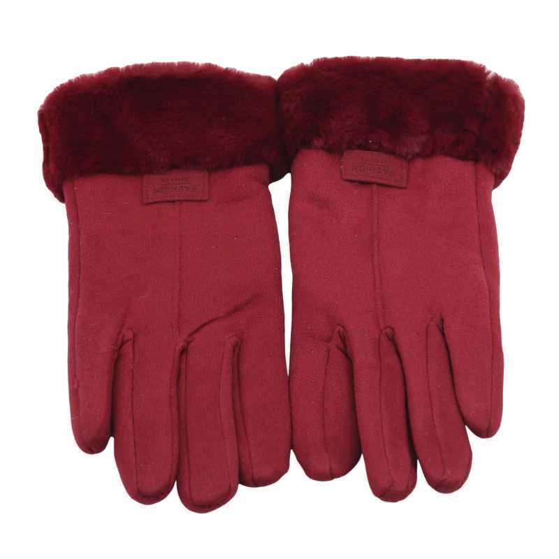 Womens Gs autumn winter fashion thick anti cold warm gloves full finger gloves outdoor womens Gs touch screen W241026
