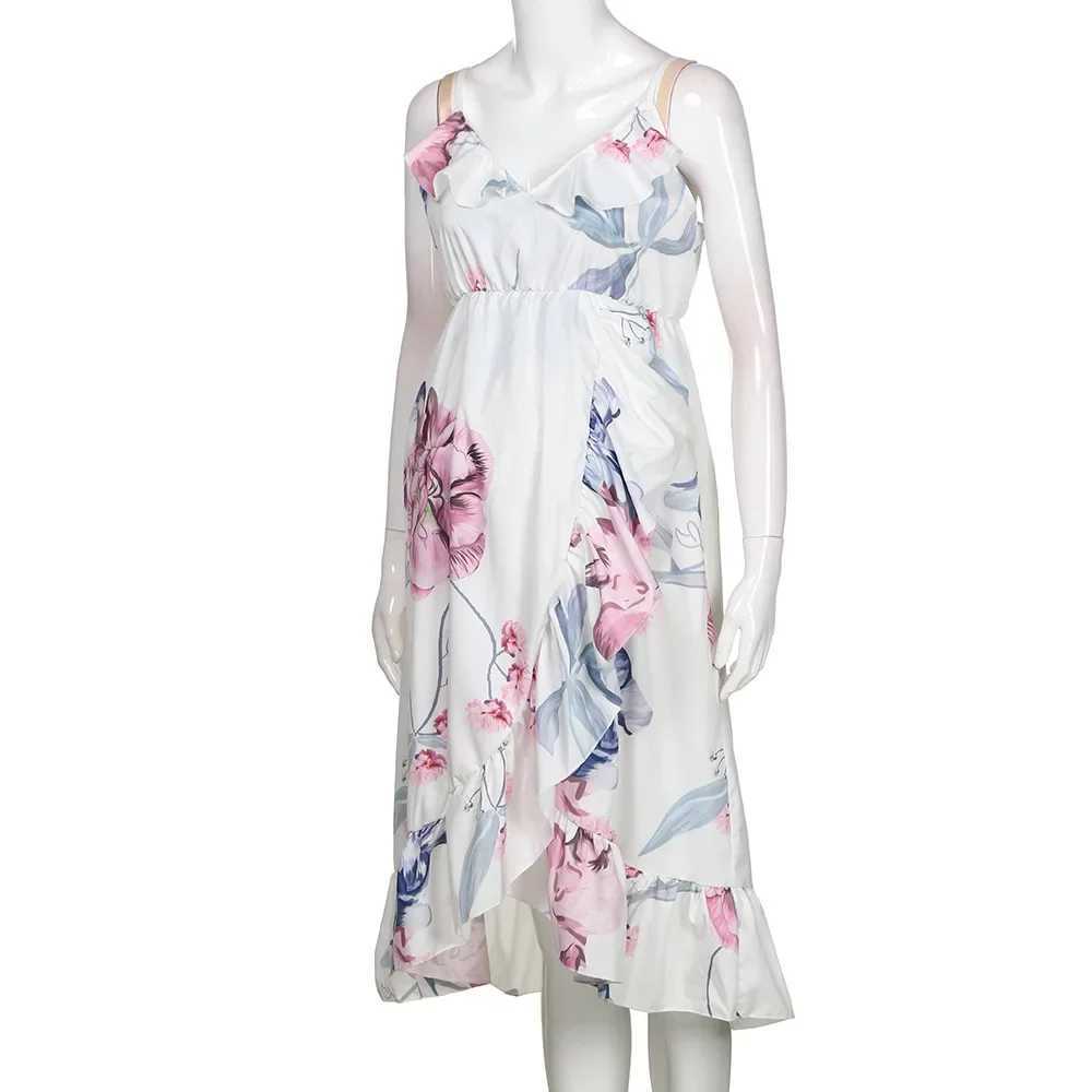 Summer pregnant womens floral dress loose knee pregnant womens tight dress W241026