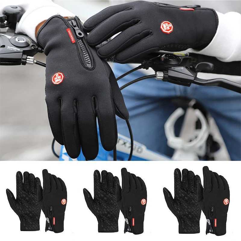 Mens womens winter windproof waterproof touch screen fishing motorcycle driving skiing anti-skid warm bicycle W241026
