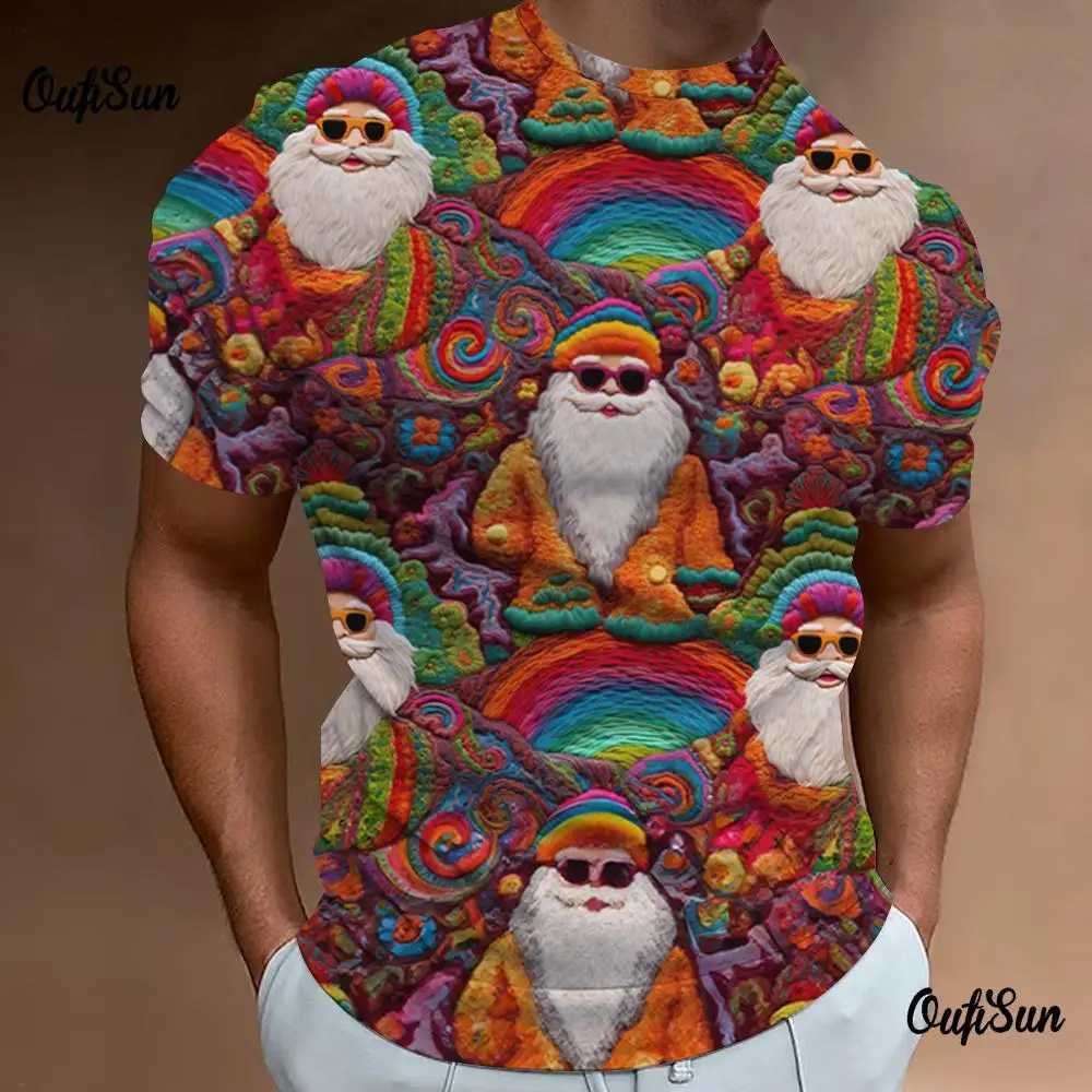 Mens Christmas T-shirt loose oversized T-shirt daily casual short Slyved Strt designer Ts premium sportswear W241026