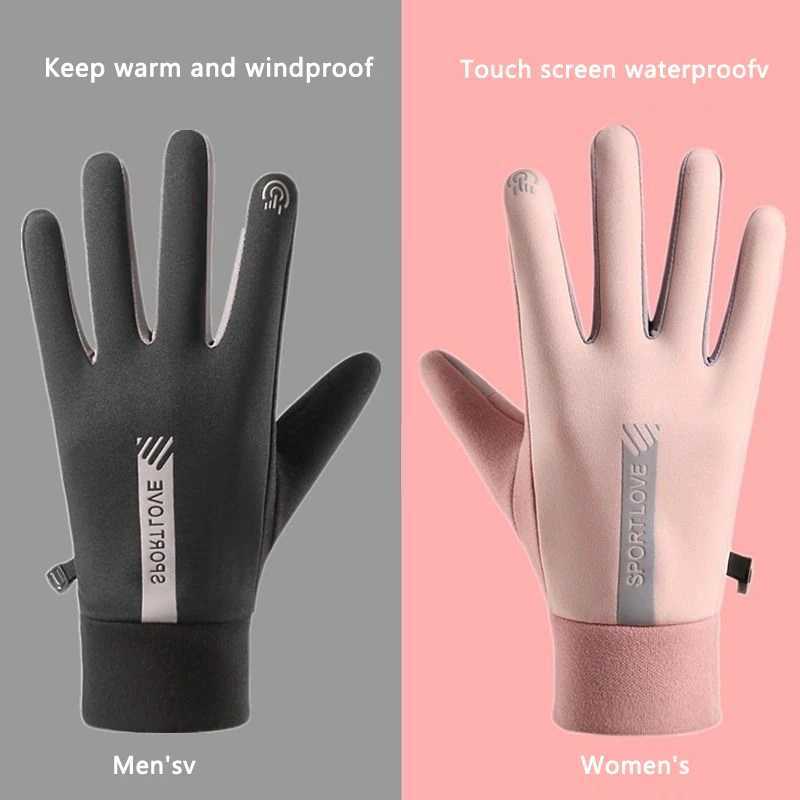 Winter Gs Mens Bicycle Anti slip Hot Wool Windproof Warm Outdoor Running Ski Gloves W241026