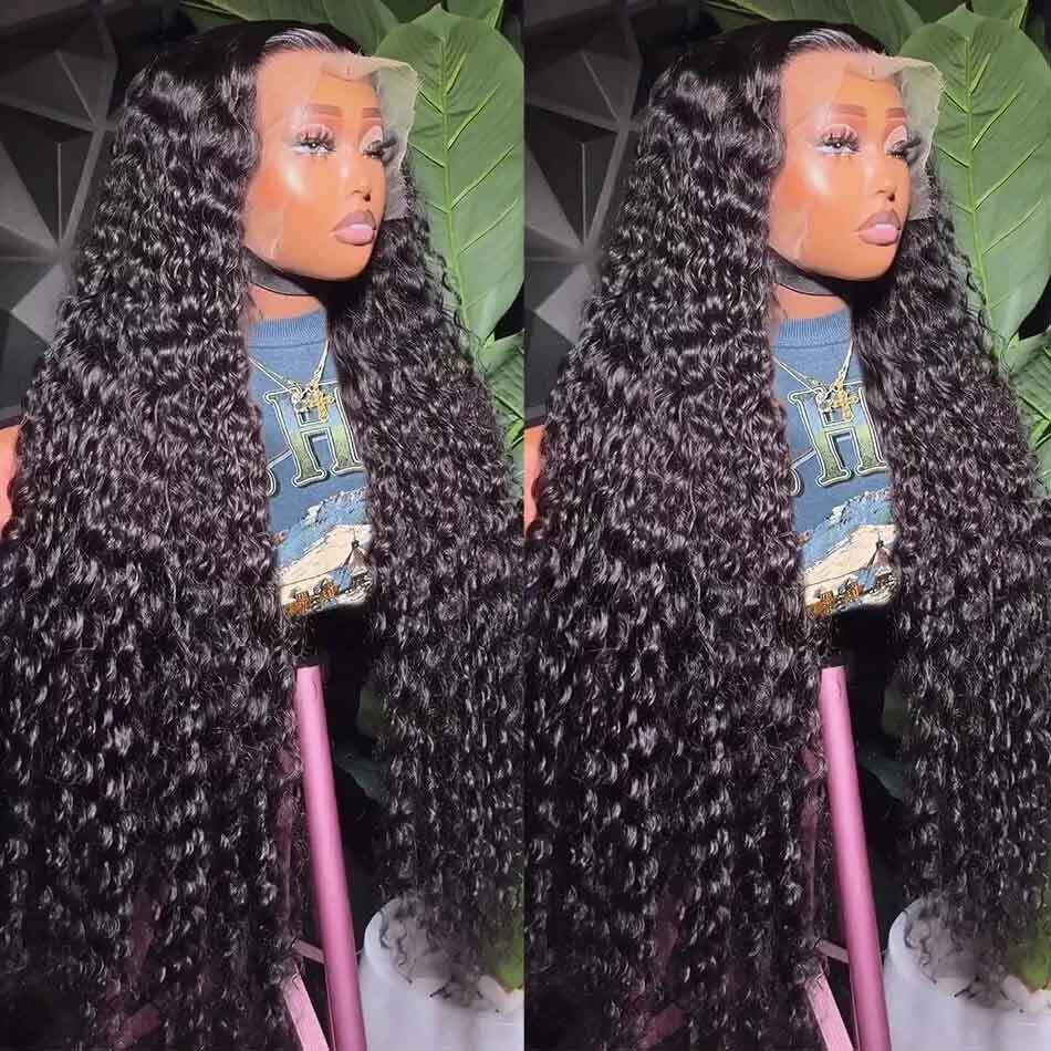 30 34 Inch 13X6 Frontal for Women Deep Curly Human Hair Wigs 13x4 Wet And Wavy Water Wave HD Lace Front Wig