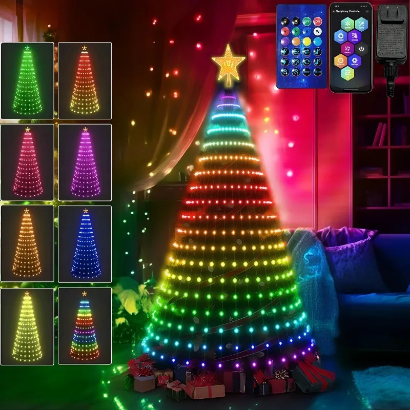 2.1M Christmas light garden fairy light with Bluetooth application and remote control used for Christmas tree decoration lighting IP44 waterproof 2410