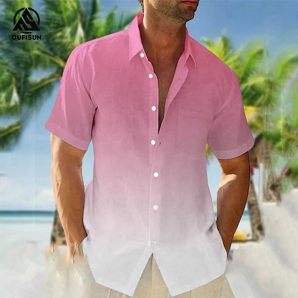 2024 casual mens summer clothing gradient graphic clothing vacation seaside oversized short slip top W241026