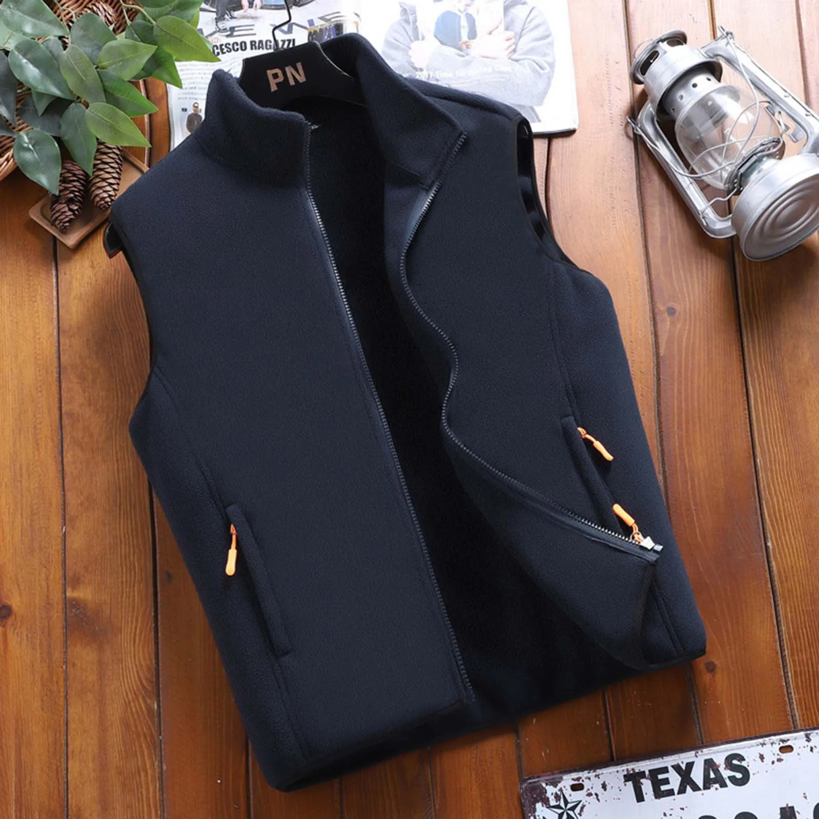 2024 Fishing Hiking Couple Warm Vest Coat Male Solid Color Stand Collar Polar Fleece Autumn Men Casual Jacket 241025