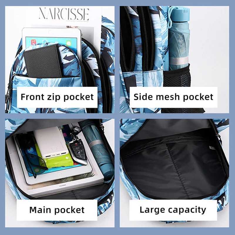 Large Capacity Backpacks Color Print School Bags Junior High School Backpack Students Daypack Waterproof Travel Rucksack XM221XJ241026