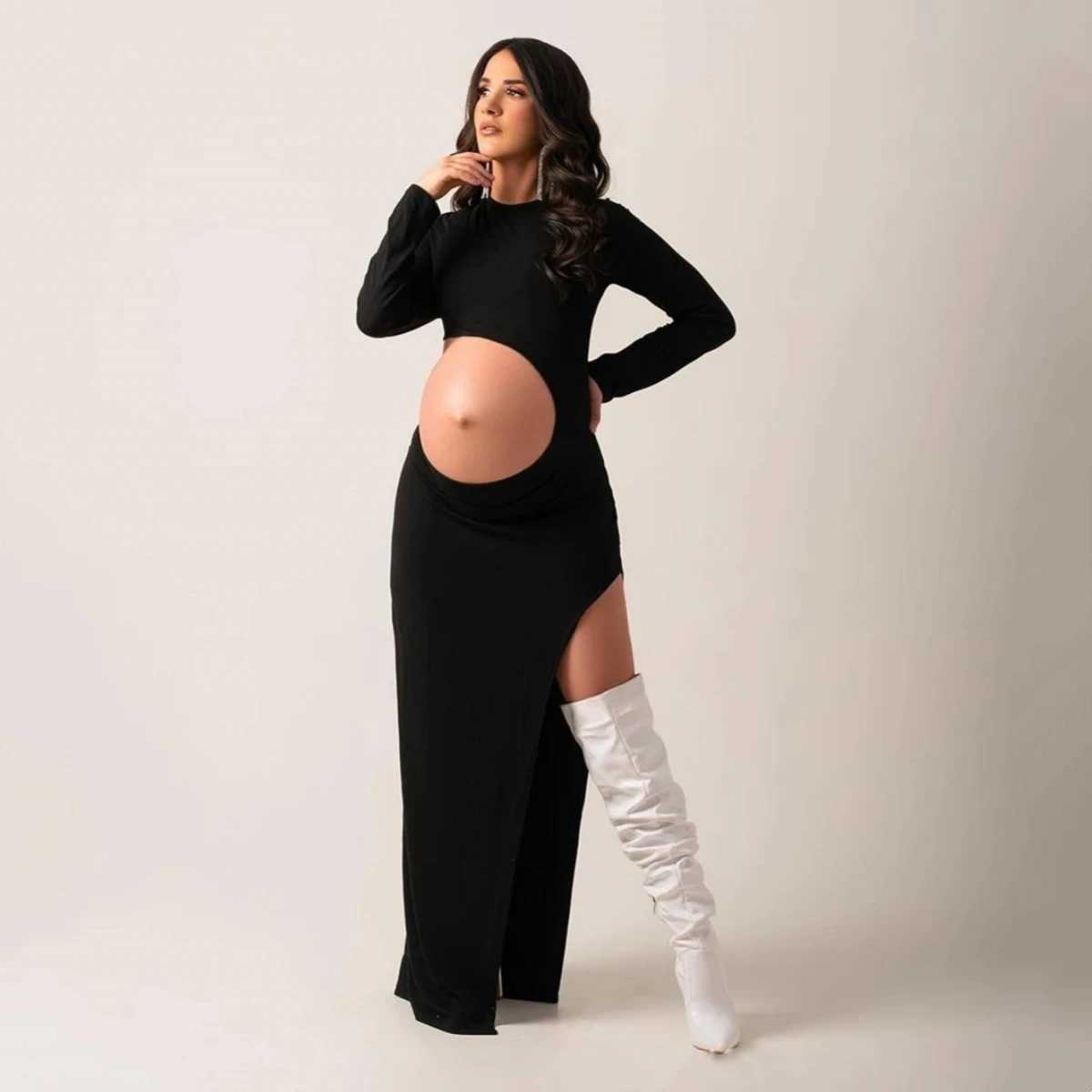Full sleeve side seam maternity photo shoot long skirt maternity photography set W241026