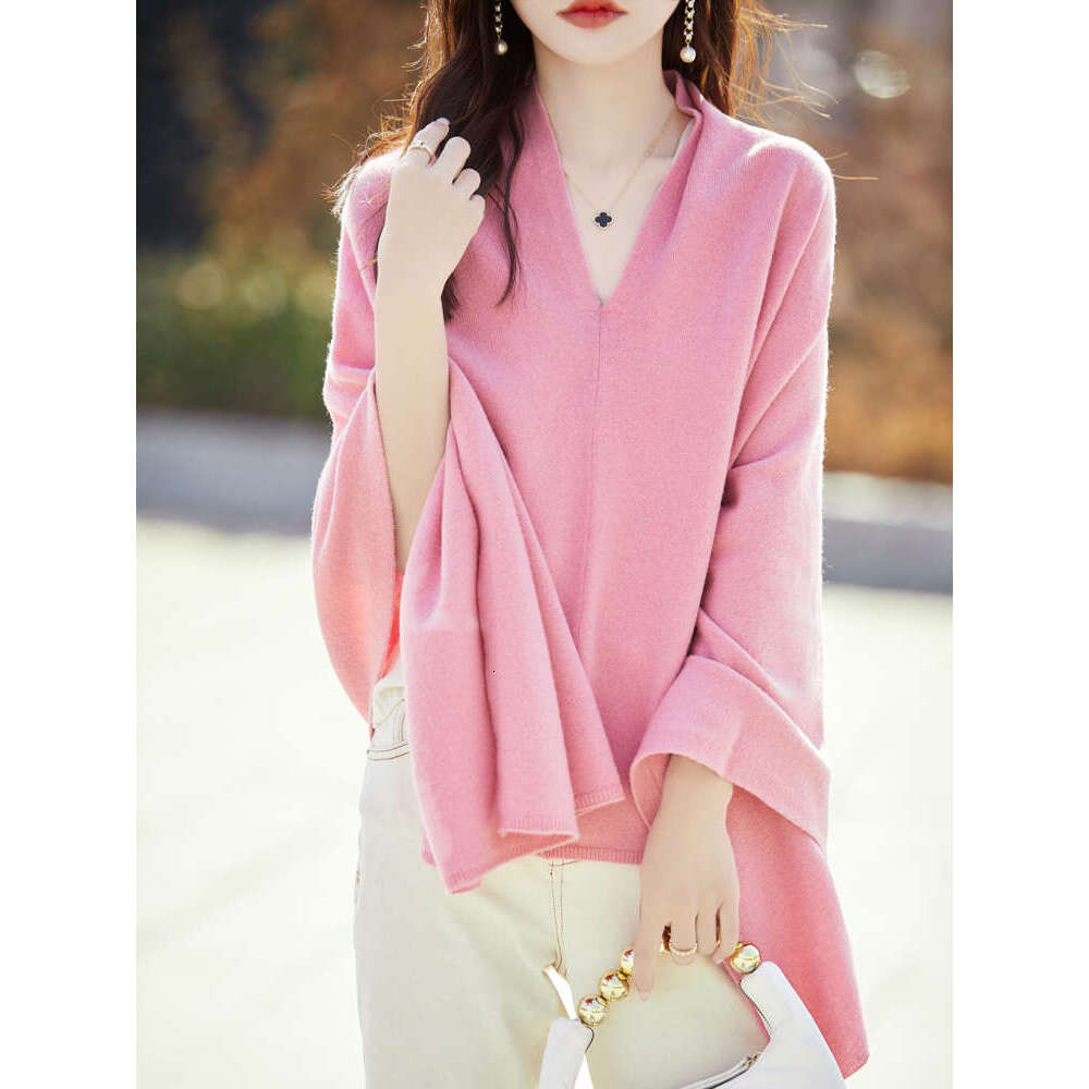 New Spring 100% Merino Wool Pullover For Women Soft Solid Cashmere Knitwear Shawl Scarf Female Korean Popular Sweater Tops