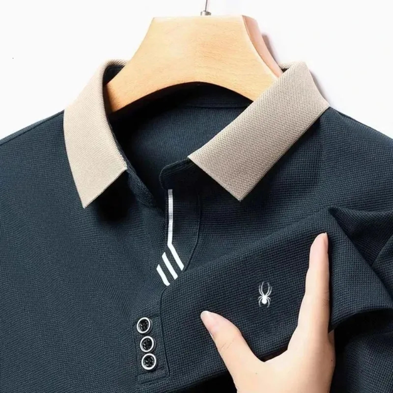 Golf Shirts for Men Autumn High Quality Long Sleeve Tshirt Mens Clothing Casual Top Polo Shirt 241025