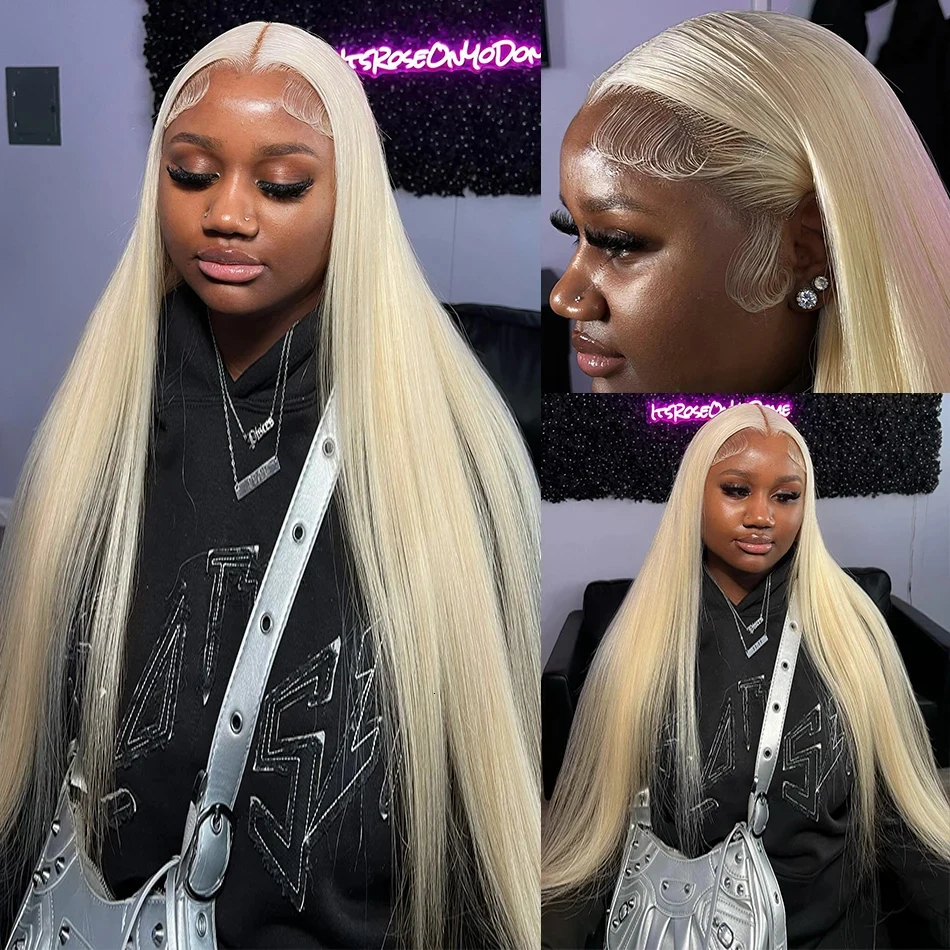 613 Blonde Front Human Hair Wigs 28 30 32 Inch Brazilian Remy 13x4 Honey Straight HD Transparent Lace Frontal Wig For Women