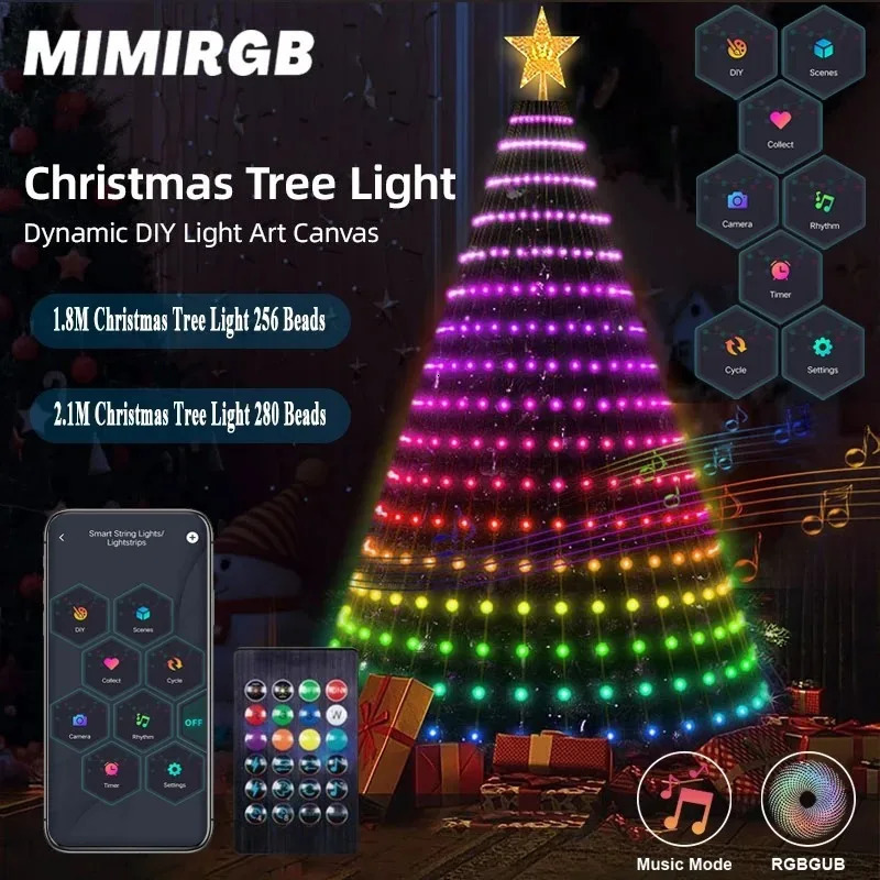 2.1M Christmas light garden fairy light with Bluetooth application and remote control used for Christmas tree decoration lighting IP44 waterproof 2410