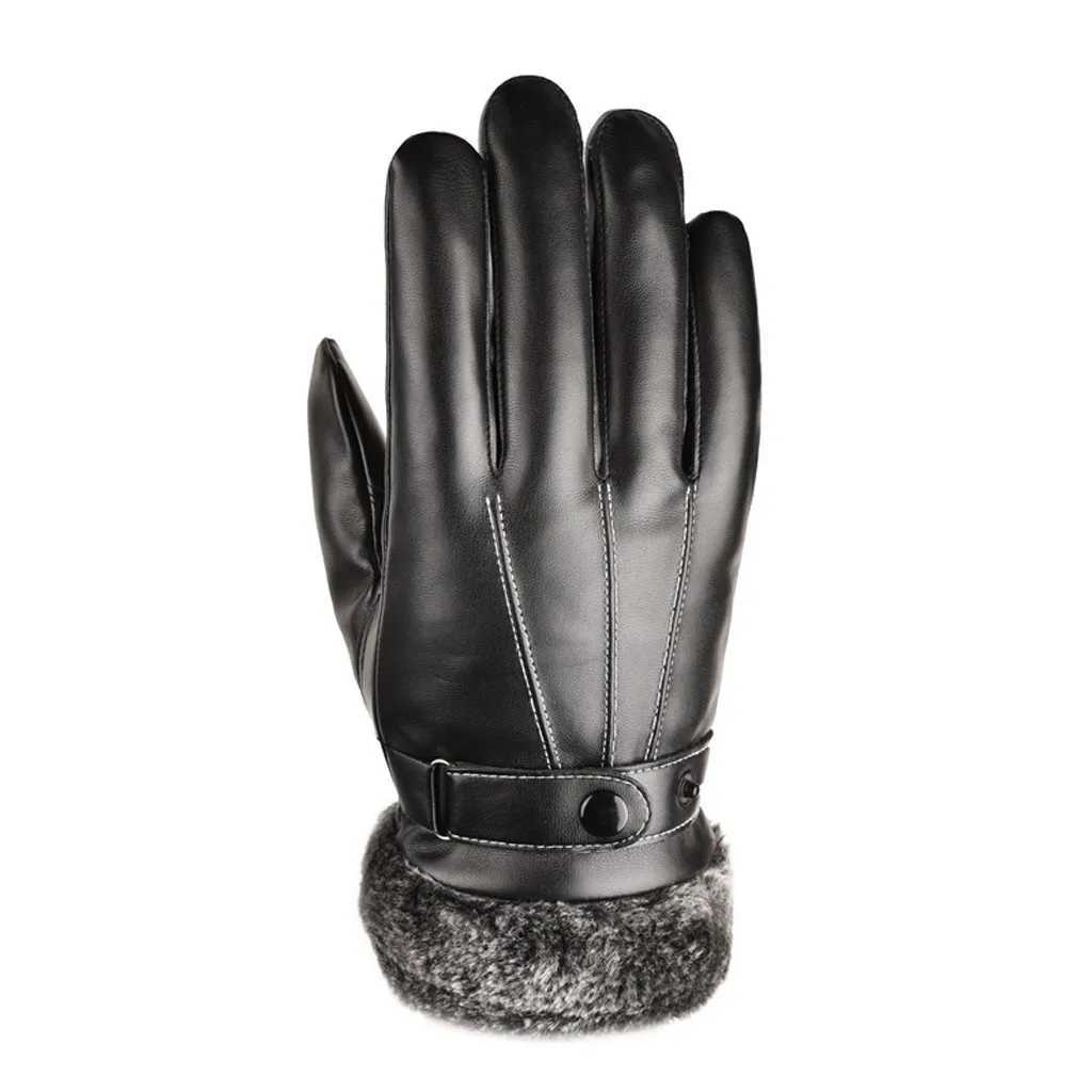 Mens leather winter warmth motorcycle skiing snowboard Gs W241026