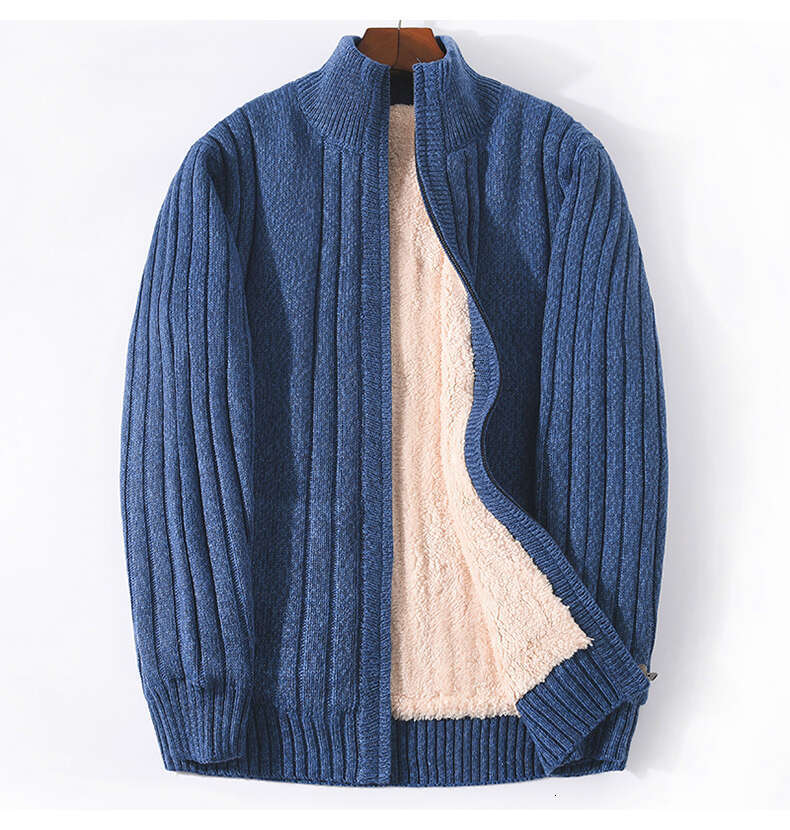 Winter Sweater Coat Male Lamb Cashmere Knitted Cotton Polyester Thicken Warm Cardigan Men 2024 Clothing Plus Size M-6Xl 7Xl