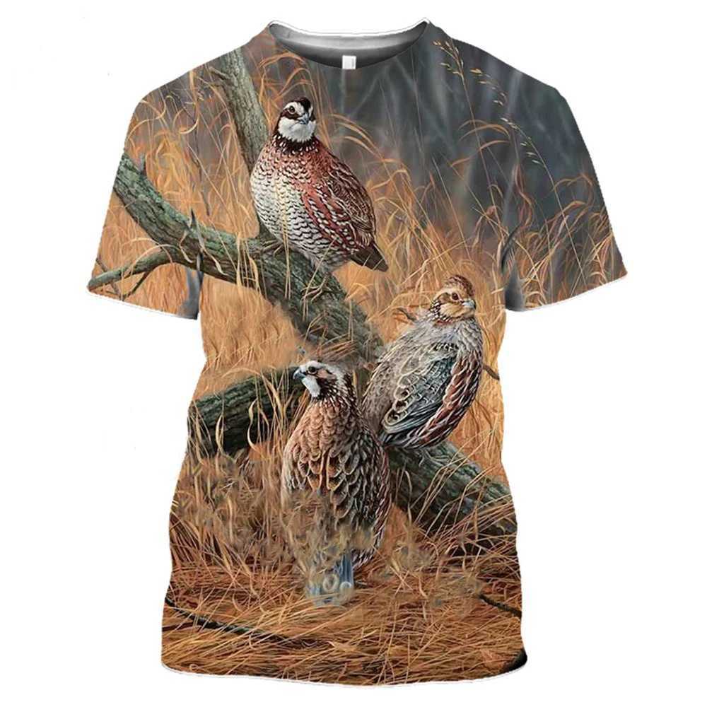 3D printed Harajuku T-shirt for summer animal hunting Partridge bird fashion casual mens T-shirt Chukar short sleeved T-shirt W241026