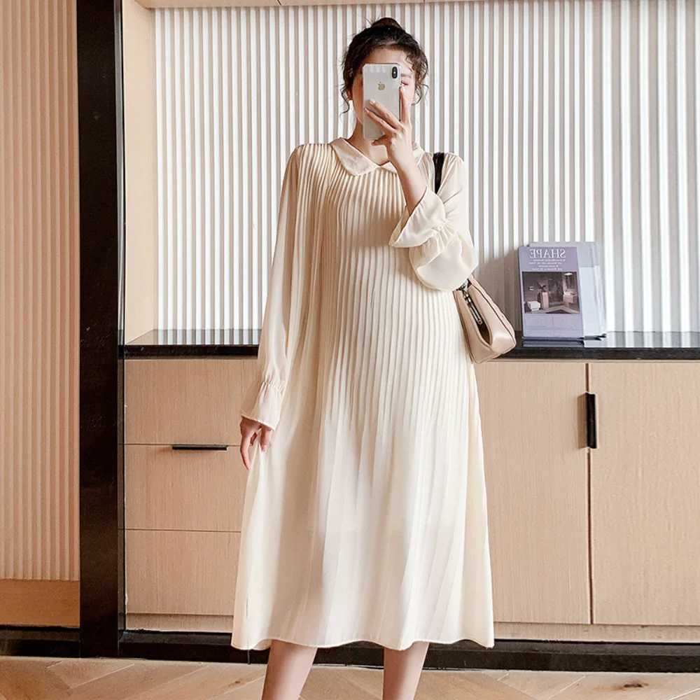 2024 Spring Pregnant Womens Clothing Sweet Fashion Pregnant Womens Dress Long Sleeve Chiffon Vest Pregnant Womens Photography Dress W241026