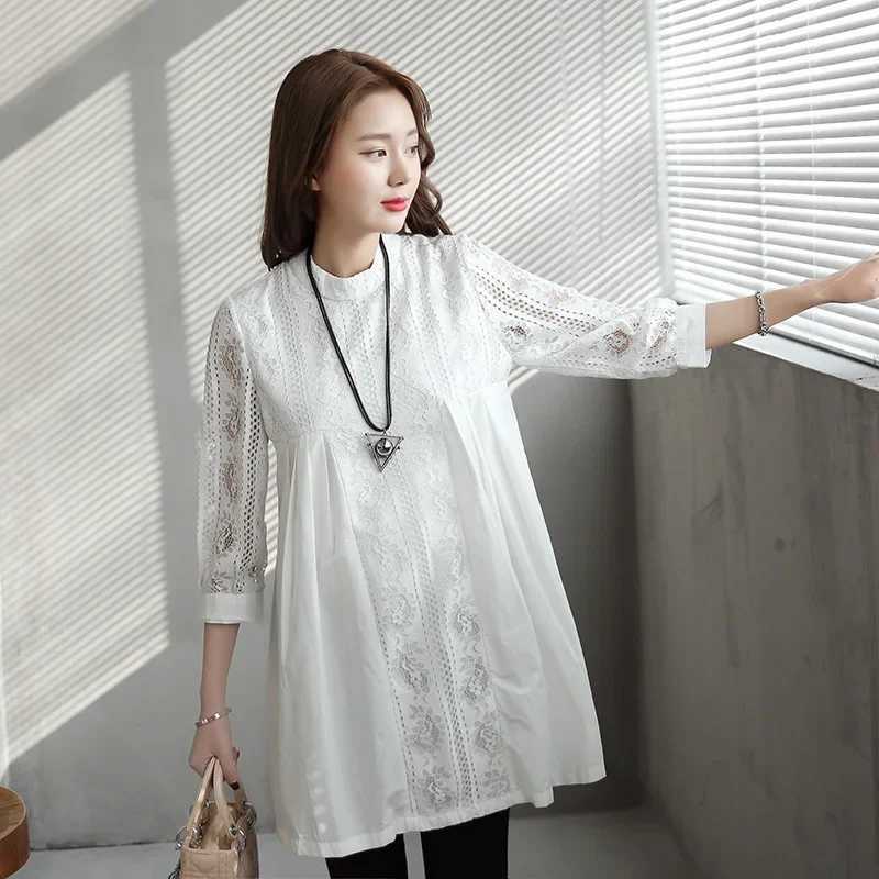2022 New Summer Fashion Lace Splicing Loose Dress for Pregnant Womens Wear W241026