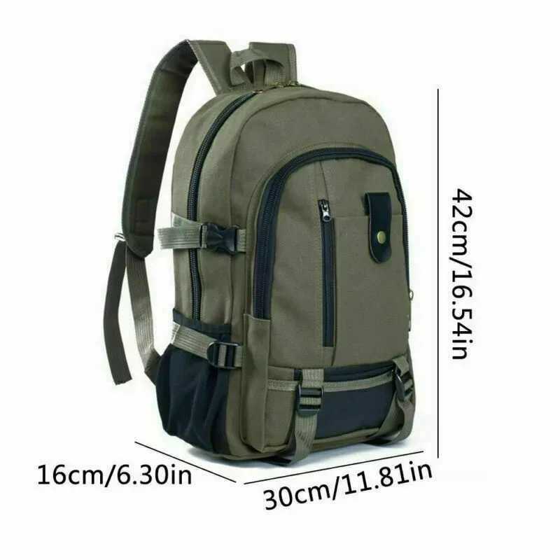 New Mens Simple and Fiable Backpack Leisure Travel Canvas Backpack Large Capacity Student BackpackXJ241026