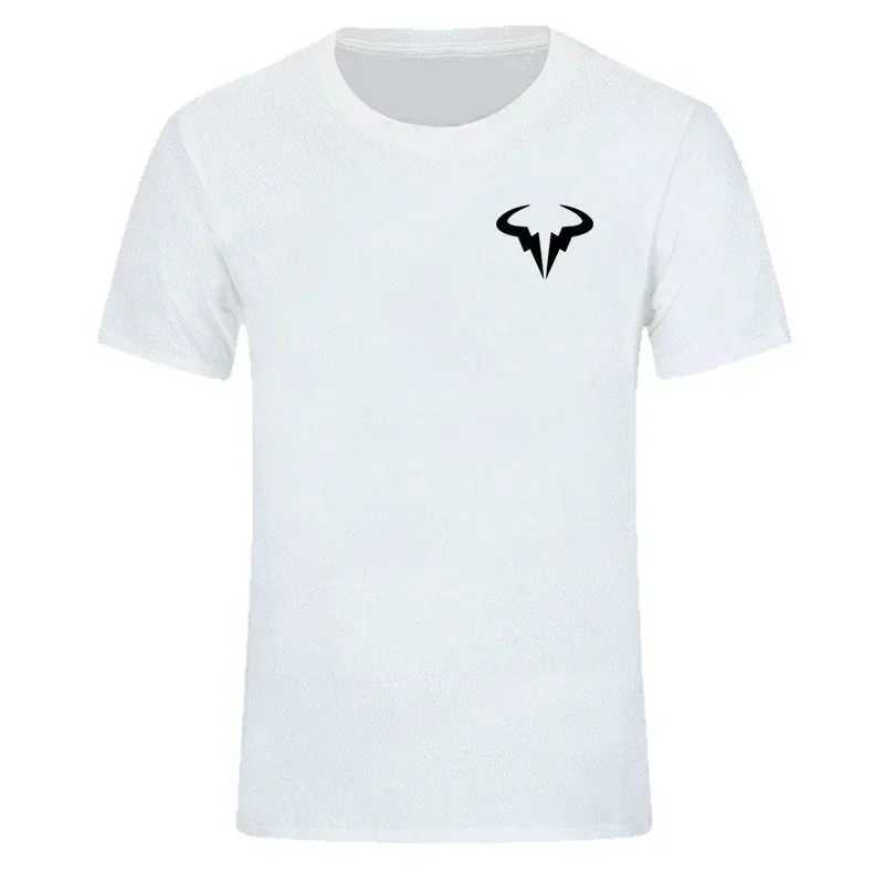 Newly popular Rael Nadal tennis player T-shirt mens black shorts Sleve cotton T-shirt high-quality mens O-neck top W241026