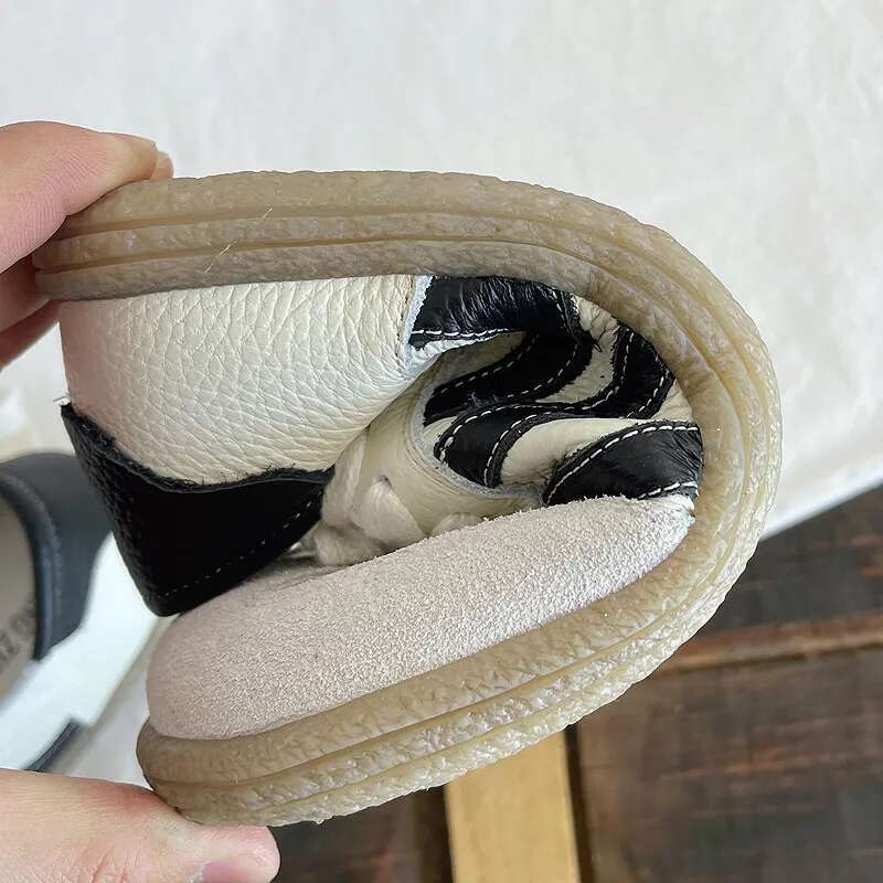 Careaymade-Genuine Leather Women's Shoes,Soft Sole Comfortable Casual Single Shoes,Cowhide Ugly Cute hot Lace Up Small White Shoes