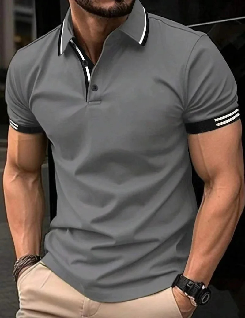 POLO Mens Tshirt Polo shirt High quality mens short sleeve polo breathable top Business casual sweat absorption shir 241025