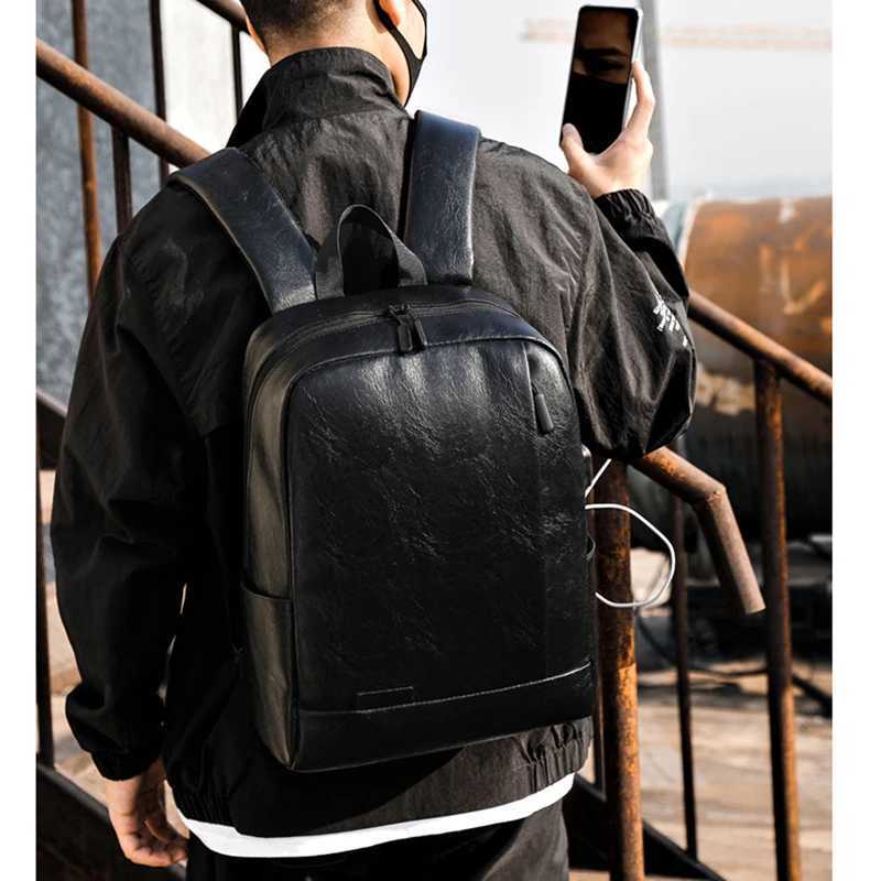 PU Leather Backpack Executive Men Sahel Briefcase Office Casual Travel Cabin Laptop Office Business Notebook Back Pack MaleXJ241026