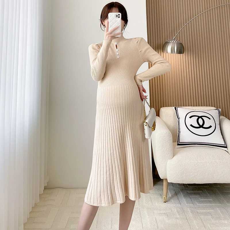 Autumn and Winter Knitted Maternity Dress Maternity Sweater W241026