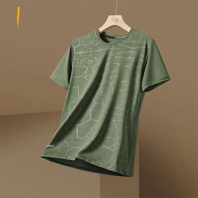 ICE Silk Quick drying Sports T-shirt Mens 2023 Short Summer Leisure Running Oversized 3XL Top Ts Gym T-shirt W241026