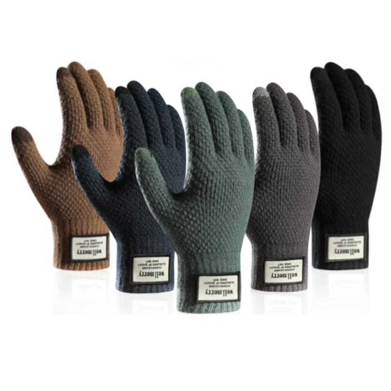 Winter mens knitted Gs touch screen high-quality mens cotton thick warm cashmere solid mens Busin Gs autumn W241026