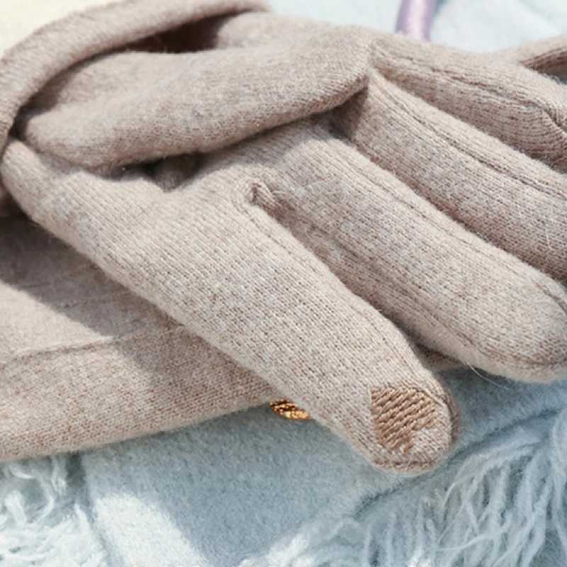 New Winter Womens Warm Touch Screen Elegant and Simple Cashmere Gs High Volume Elastic Thick and Soft W241026