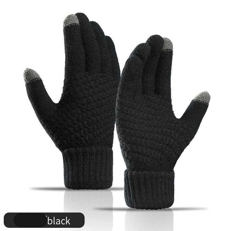 Womens Warm Winter Touchscreen Gs Elastic Knitted Finger Gloves Womens Crochet G W241026