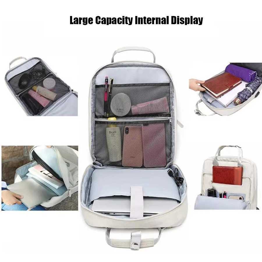 15.6 Inch Laptop Backpack For Women USB Charging Port Business Backpack For Wrok Travel College Bag For Men WomenXJ241026