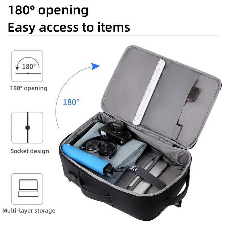 New Large-capacity Business Backpack Mens Multifunctial Expandable Nyl Travel Backpack Computer Bag Waterproof Lage BagXJ241026