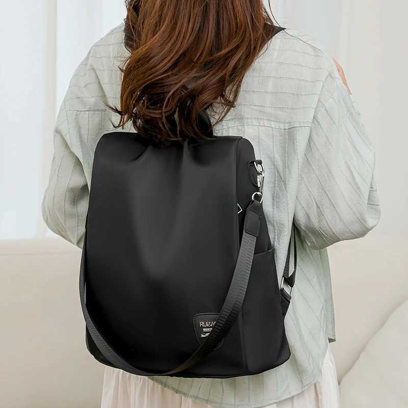 New Multi Functional Womens Backpack Large Capacity Nylon Material Women Anti Theft Bookbag Trendy Retro Female Shoulder Bag SacXJ241026
