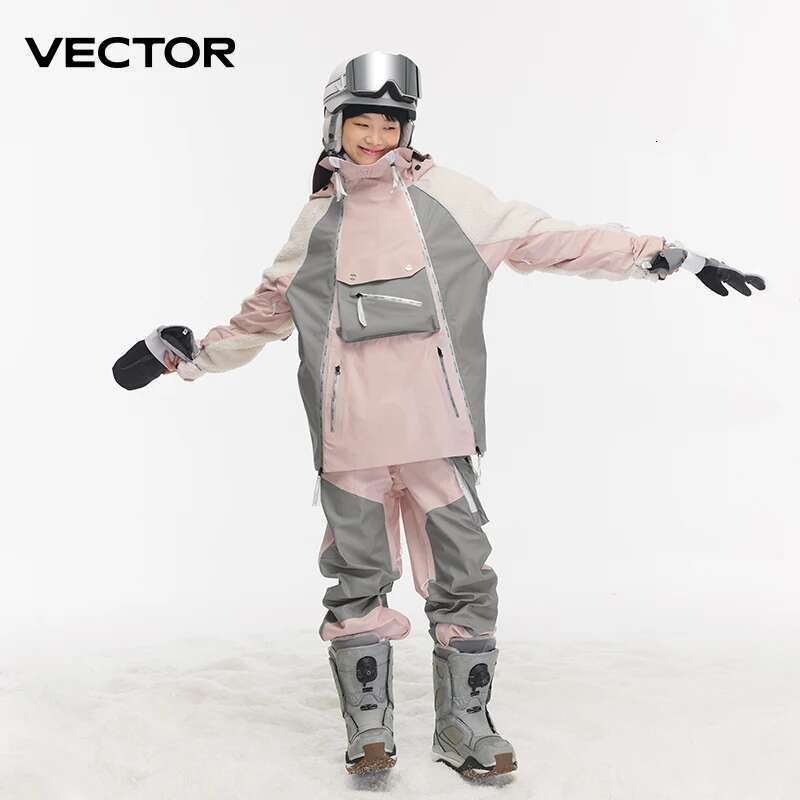 VECTOR 3L Double Zipper Suit Set Man Winter Jackets And Pants Warm Waterproof Women Outdoor Ski Bike Camping