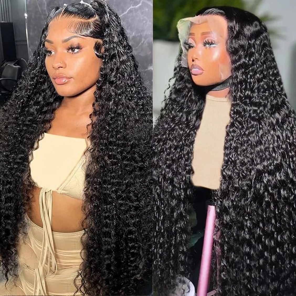 13x6 Deep Wave 30 38 Inch Pre plucked Brazilian Curly Wigs 13x4 HD Transparent Human Hair Lace Frontal Wig