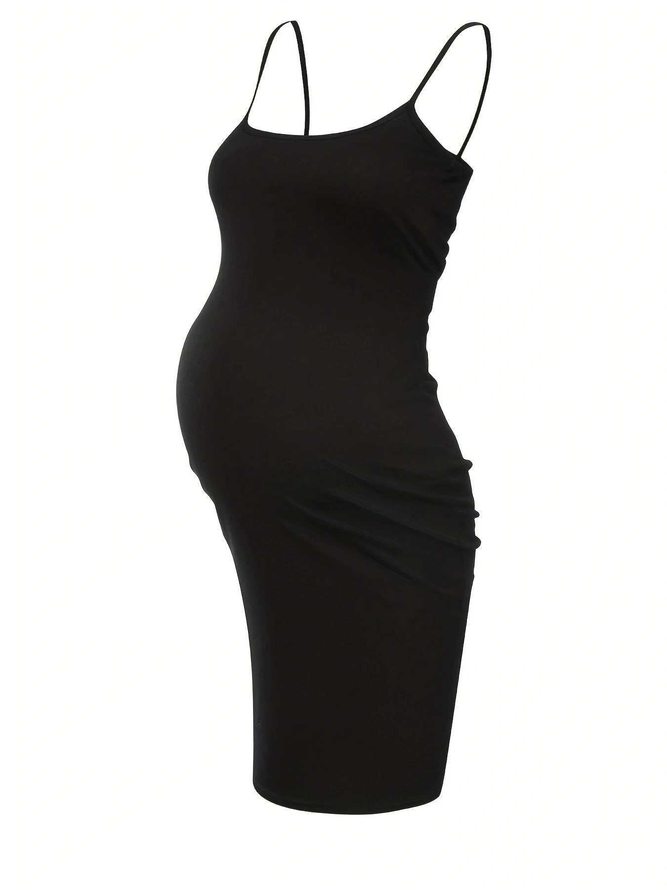 Pregnant women hanging solid color dresses of medium length W241026