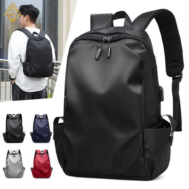 2023 New Luxury Genuine Leather Backpack for Men Travel Black Bagpack Fi Oxford Cloth Men Business Laptop MochilaXJ241026