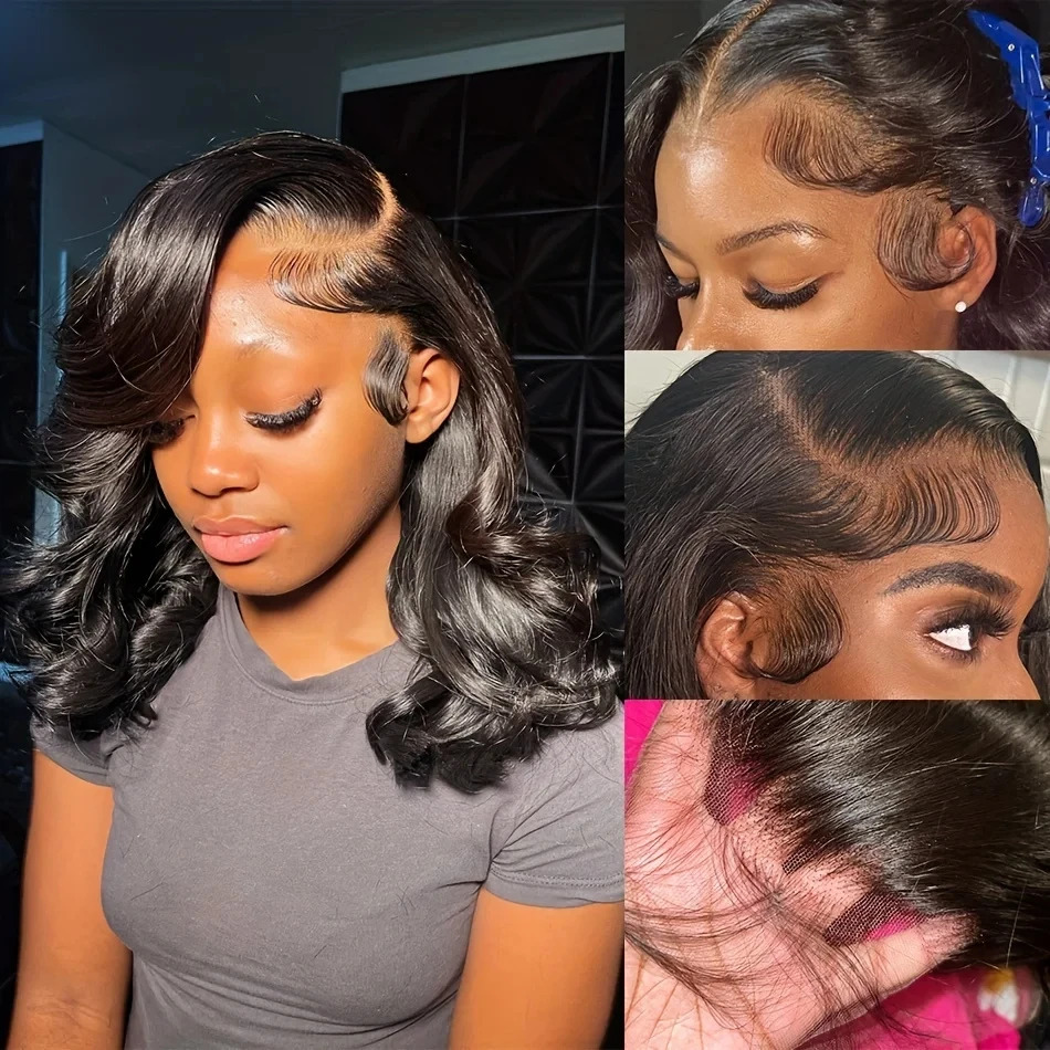 Transparent Short Bob Front Human Hair Wig Loose Body Wave Lace Frontal Wigs For Women On Sale
