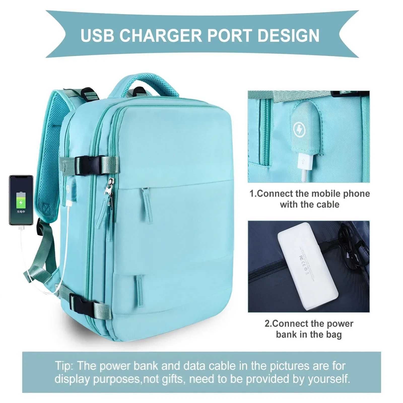 Large Women Travel Backpack Capacity Airplane Multi-Function Luggage Lightweight Waterproof Notebook Bagpacks Casual Sports BagXJ241026