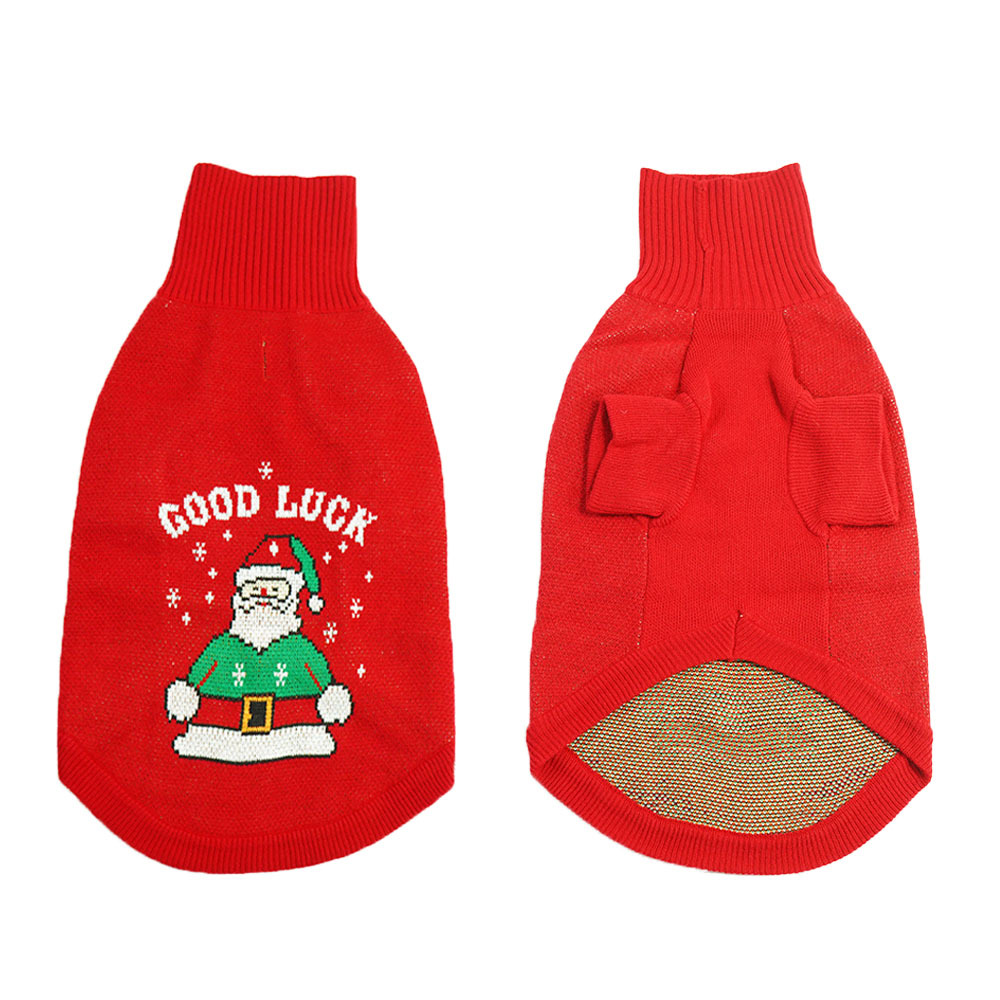 Christmas Santa Suit Autumn and Winter Extra Fleece Thick Sweater Hoodie Large Golden Retriever Pet Designer Clothes Dog Apparel