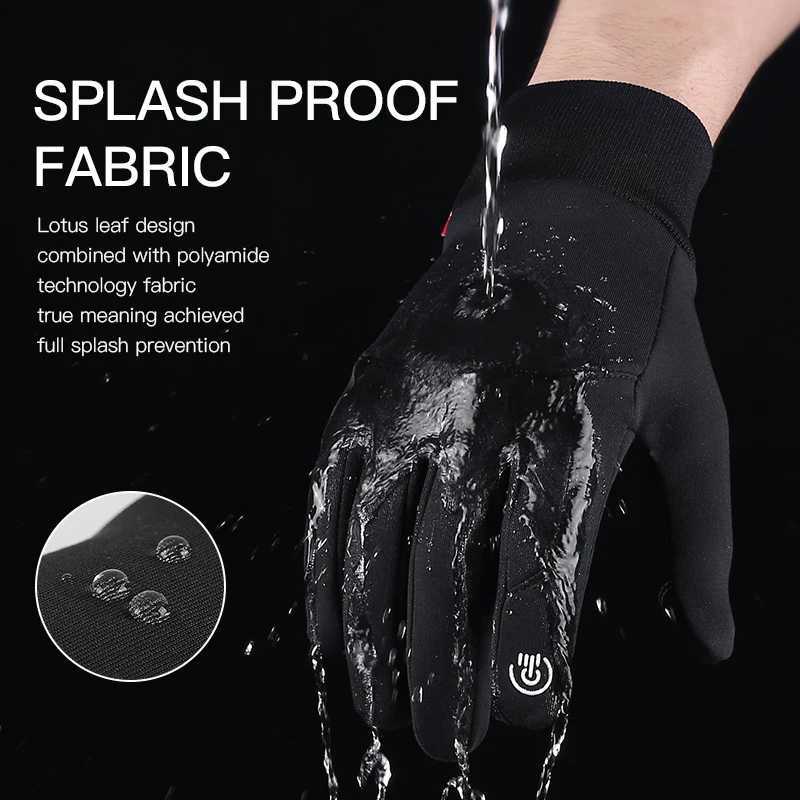 Bicycle Gs Black Womens Autumn Winter Warm Touch Screen Nonslip Gs Motorcycle Gs Mens Outdoor Sports Running W241026