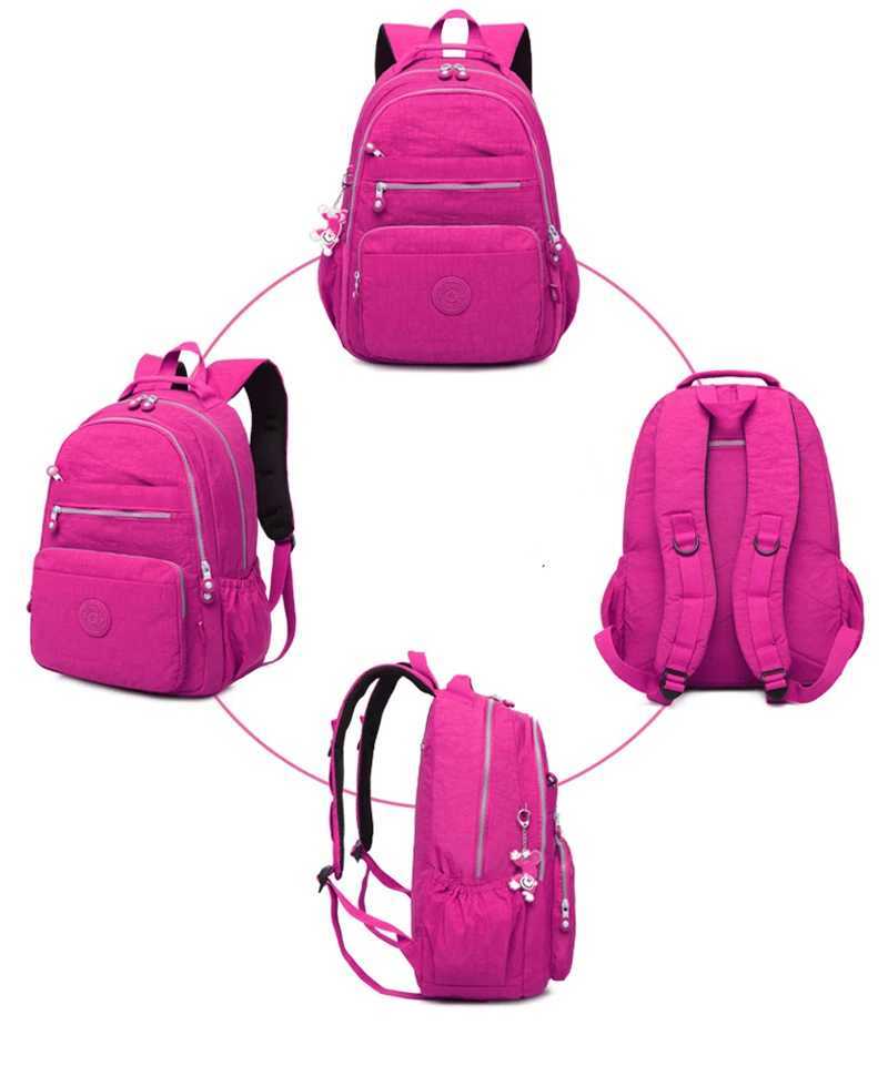 Highend Grey A4 Large Capacity Women Men Laptop Backpack Boy Girl Lightweight Waterproof Schoolbag Travel Bag Red Purple M1604XJ241026