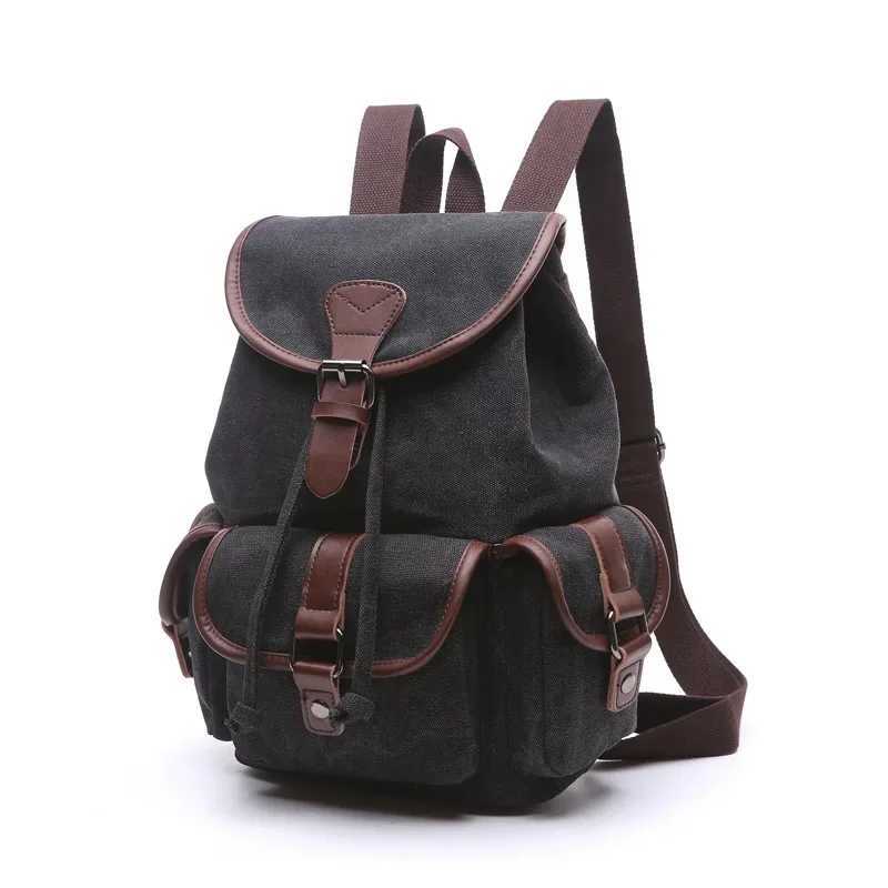 2024New fashion mens backpack vintage canvas backpacks school bag mens travel bags large capacity mochila mujer bolsa femininaXJ241026