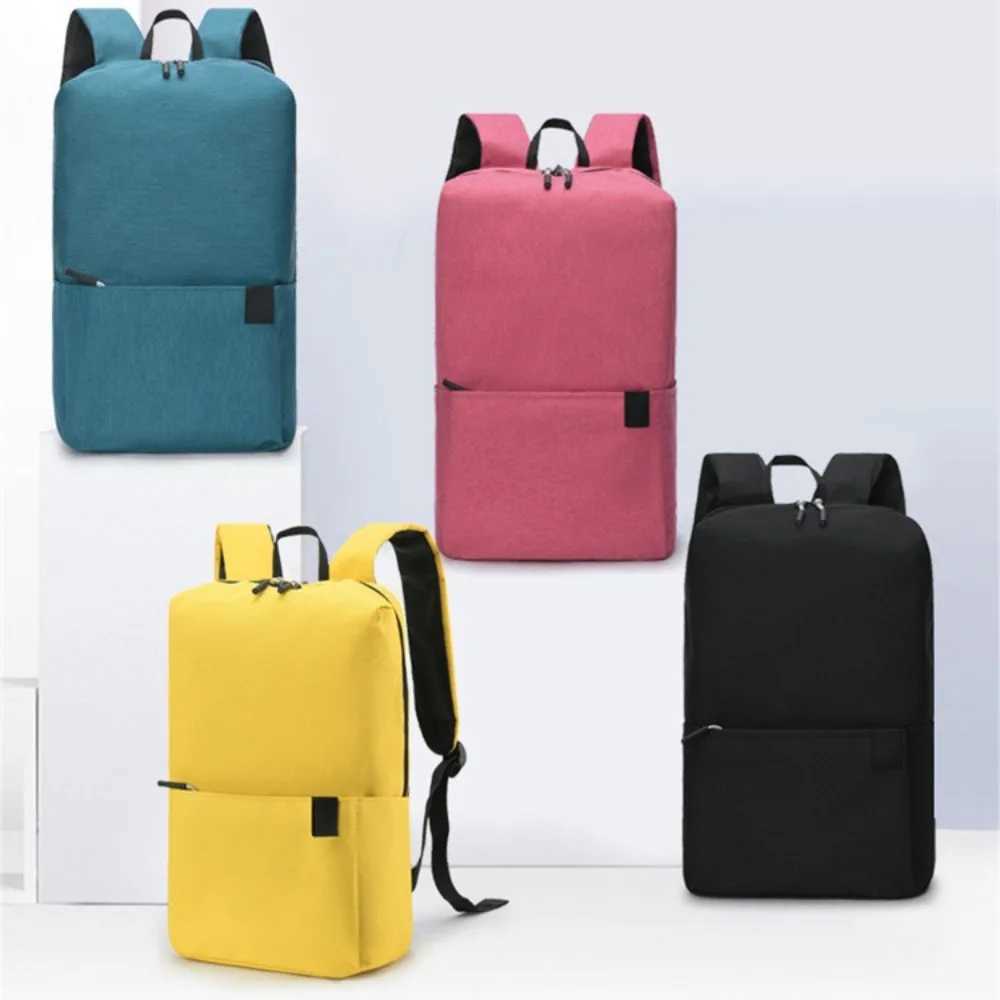 Portable Large Capacity Small Backpack Solid Color Waterproof Travel Bag Multiple Pockets Unisex School Bags TravelXJ241026